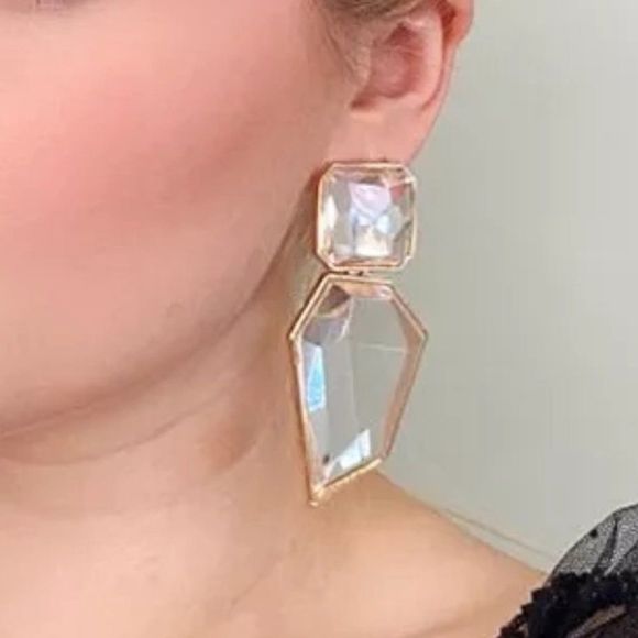 New! Zara Jeweled Glass Earrings - Picture 2 of 10